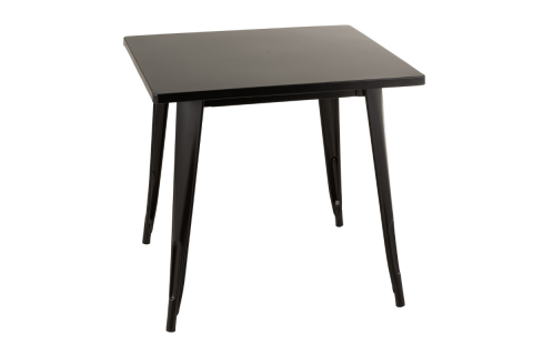 Table bistrot carrée en métal noir HUBER