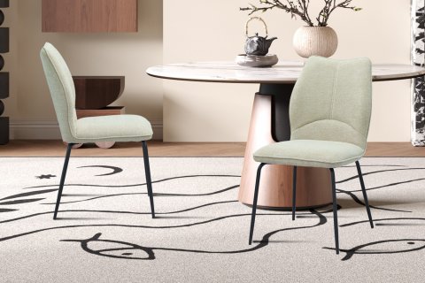Chaise tissu beige moderne ELSA