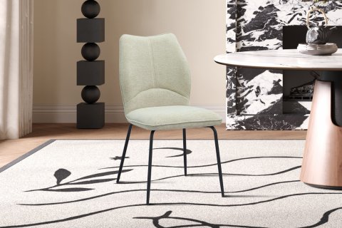 Chaise tissu beige moderne ELSA