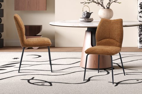 Chaise tissu rouille moderne ELSA