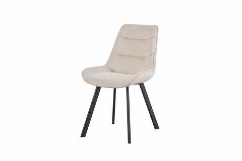 Chaise velours beige fine rayure avec poignée SOPHIE
