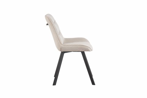 Chaise velours beige fine rayure avec poignée SOPHIE
