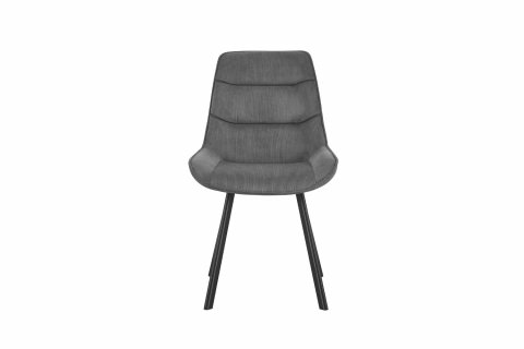 Chaise velours gris fine rayure avec poignée SOPHIE
