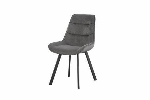 Chaise velours gris fine rayure avec poignée SOPHIE
