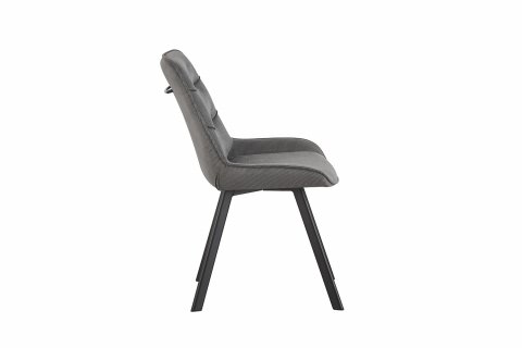 Chaise velours gris fine rayure avec poignée SOPHIE