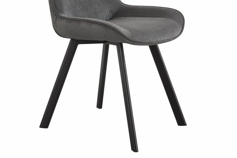 Chaise velours gris fine rayure avec poignée SOPHIE