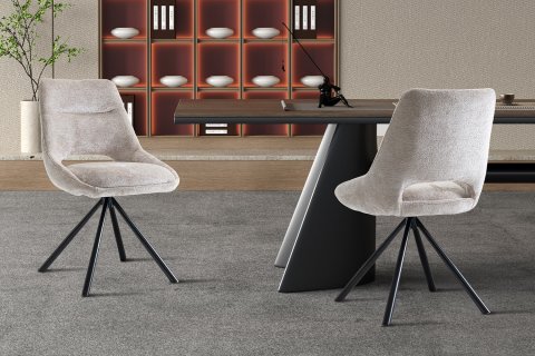 Chaise moderne tissu beige MARIE