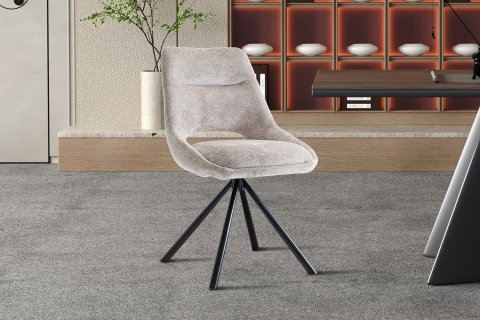 Chaise moderne tissu beige MARIE