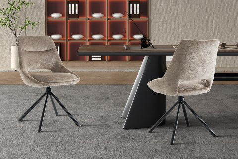 Chaise moderne tissu taupe MARIE