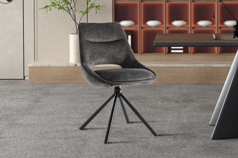 Chaise moderne tissu gris MARIE