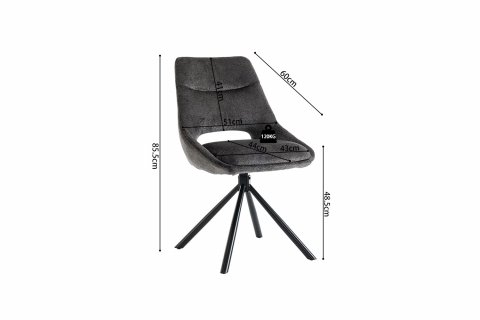 Chaise moderne tissu gris MARIE