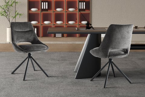 Chaise moderne tissu gris MARIE