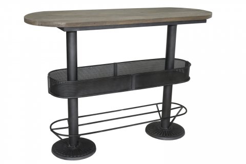 Table mange debout industrielle bois manguier et métal 155cm DAKOTA