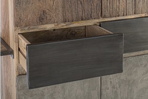 Buffet haut moderne bois métal béton BRADFORD