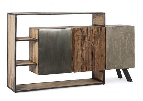 Buffet moderne bois métal béton BRADFORD