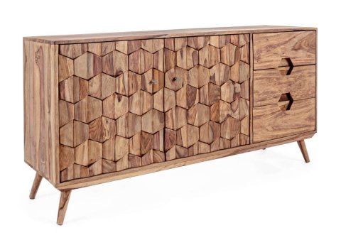 Buffet scandinave en bois massif de sheesham 145cm OSLO