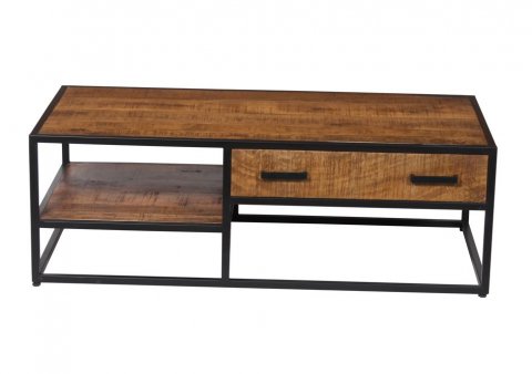 Table basse industrielle bois et métal 120cm OLIVIA