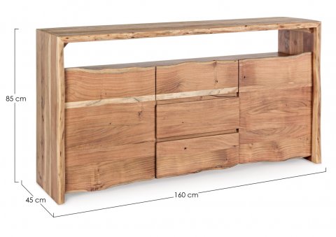 Buffet bois massif scandinave effet tronc d'arbre TRADBORJ