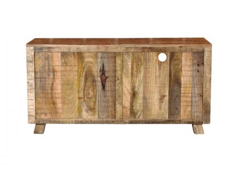 Meuble TV industriel bois massif et métal 120cm LINCOLN
