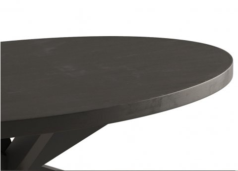Table basse ovale moderne bois noir piétement étoile CALVI