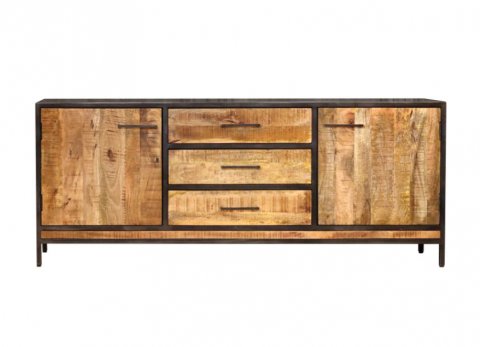 Buffet industriel bois massif et métal 200cm KYNA
