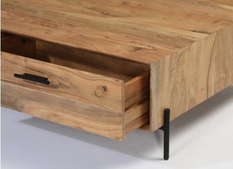 Table basse scandinave bois d'acacia 120cm NICK 