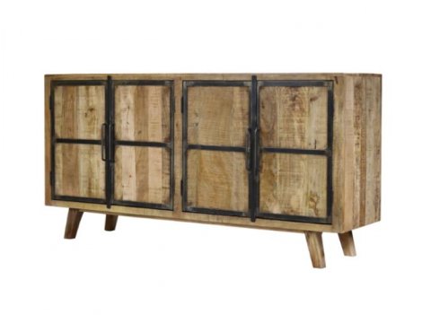 Buffet industriel bois massif manguier 180cm MEERA