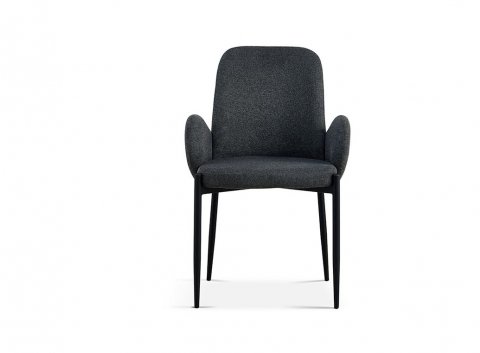 Chaise fauteuil moderne en tissu VALENTINE-Anthracite