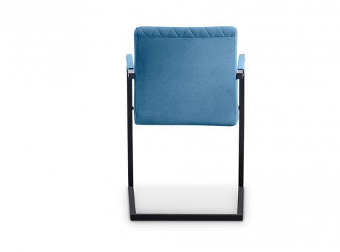 Lot de 2 chaises avec accoudoirs moderne en velours bleu RIVER