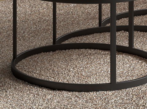 Table basse gigogne industrielle bois noir et métal JERSEY