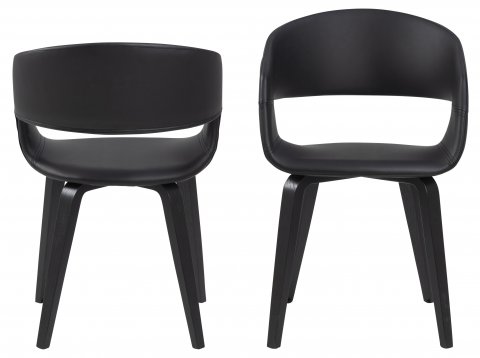 Lot de 2 chaises design noire ROMA