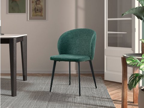 Lot de 2 chaises design tissu vert MANEL