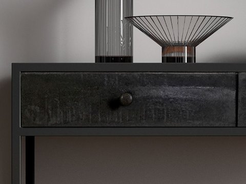 Console bois noir et métal style industriel 100cmJANA