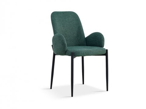 Chaise fauteuil moderne en tissu VALENTINE-Vert