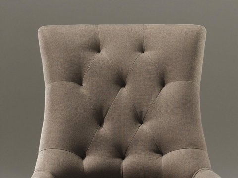 Lot de 2 chaises capitonnées tissu taupe CONSTANCE