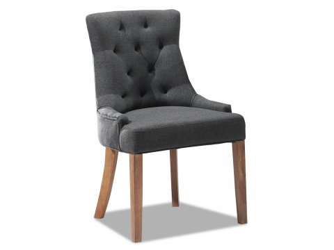 Lot de 2 chaises capitonnées tissu gris CONSTANCE