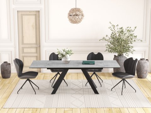 Table céramique grise avec allonges ONTARIO