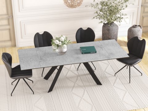 Table céramique grise avec allonges ONTARIO