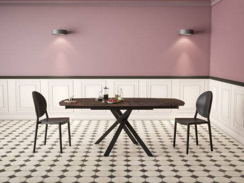 Table céramique extensible effet acier rouillé KHEOPS