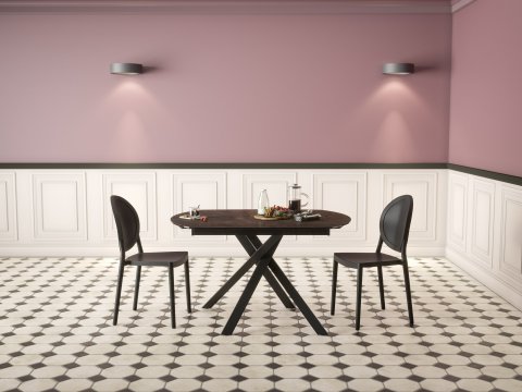 Table céramique extensible effet acier rouillé KHEOPS