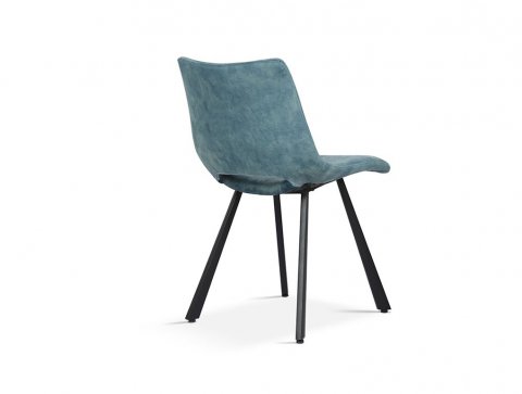 Lot de 2 chaises bleues pétrole velours design JANEL