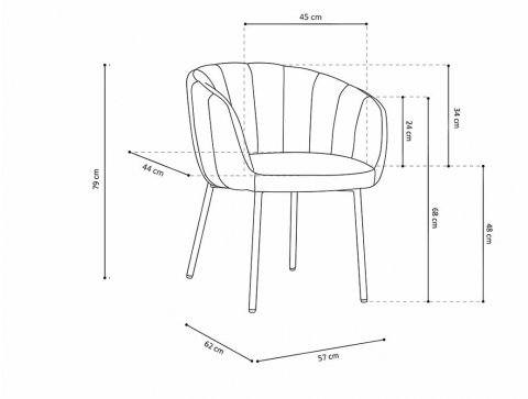 Lot de 2 chaises fauteuils design matelassée beige GIA