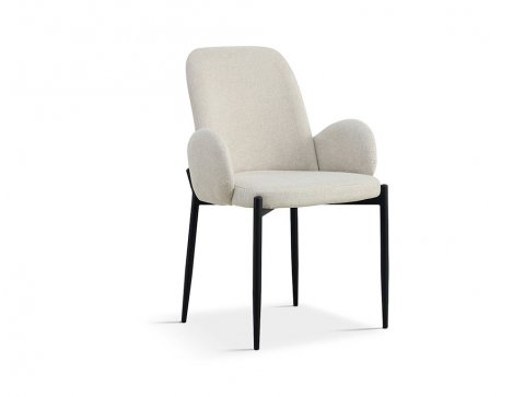 Lot de 2 chaises design tissu beige VALENTINE