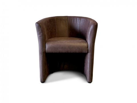 Fauteuil cabriolet similicuir marron vintage LEO