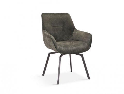 Chaise fauteuil pivotante velours vert MELINE