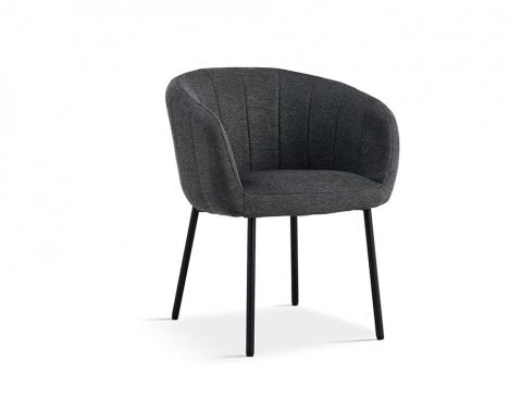 Lot de 2 chaises fauteuils design matelassée tissu gris GIA