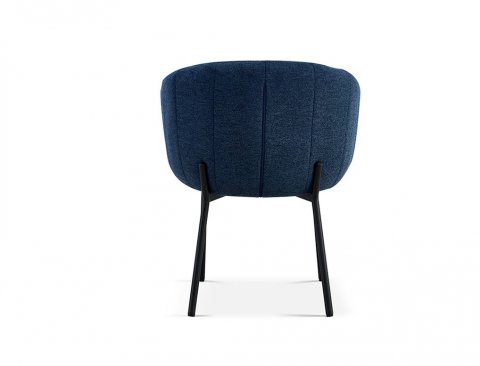 Lot de 2 chaises fauteuils design matelassée tissu bleu GIA