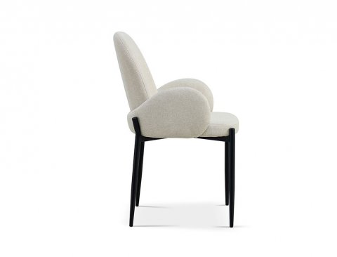 Lot de 2 chaises design tissu beige VALENTINE