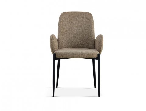 Lot de 2 Chaises design tissu taupe VALENTINE