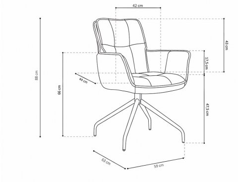 Lot de 2 chaises fauteuil pivotante capitonnée tissu camel IBY